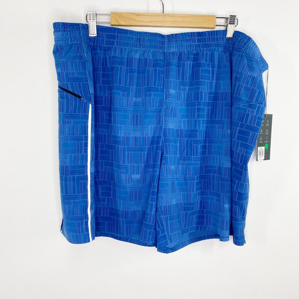 VRST Mens 2XL Accelerate 7" Run Shorts Blue Painted Stripe MAX200434PV NEW